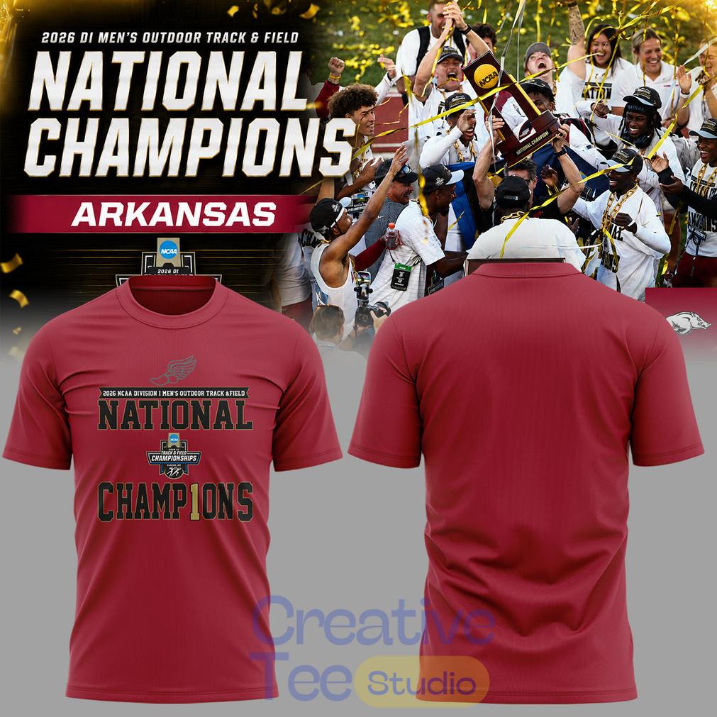 Razorbacks 2026 D1 Men’s Outdoor Track & Field National Champions 2D T-Shirt