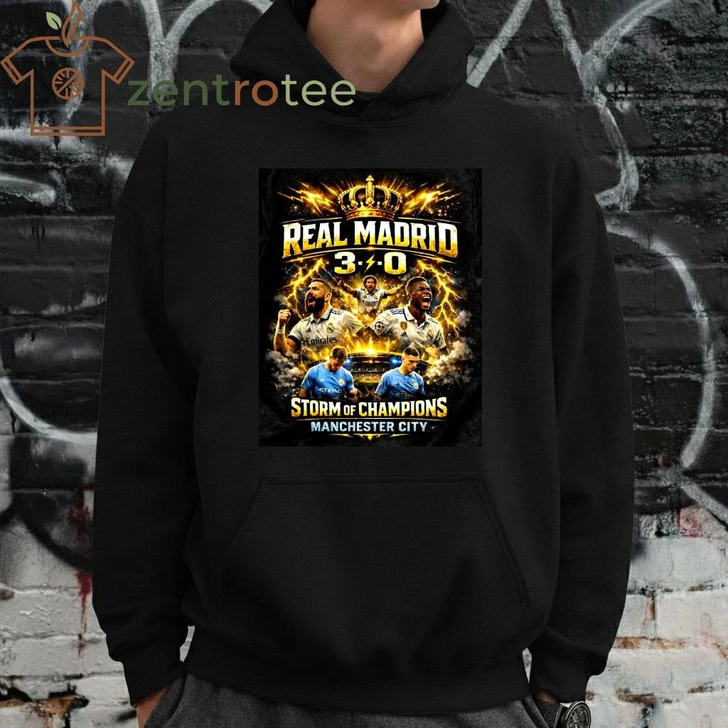 Real Madrid 3-0 Manchester City Storm of Champions Victory Shirt