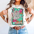 Retro Boho Checkered Salty Summer Bracelet Shirt Coastal Cowgirl Western Beach Checkered Rodeo Turquoise Western Girly Summer T-Shirts