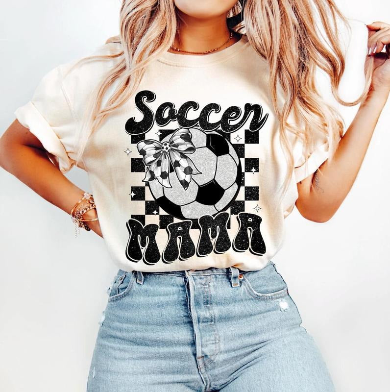Retro Soccer Bundle Soccer Mama Soccer Soccer Coquette Game Day Soccer Bow Checkered Soccer T Shirtstyle{N002}3 T-Shirts
