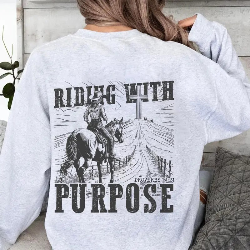 Riding Purpose Christian Shirts Western Cowgirl Christian Shirt Religious Shirt Equestrian Western Shirt T-Shirts