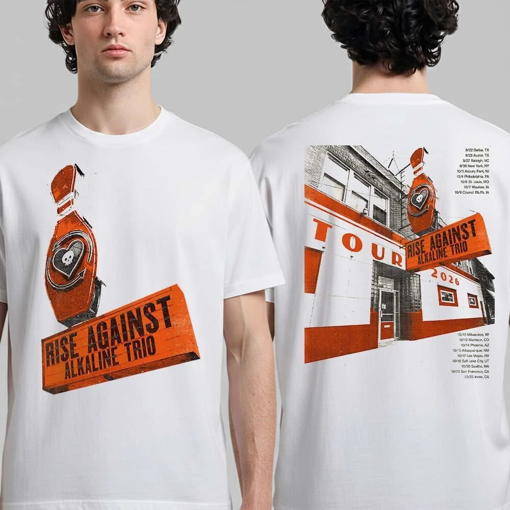 Rise Against With Alkaline Trio North America Tour 2026 Schedule Dates Two Sided T Shirt