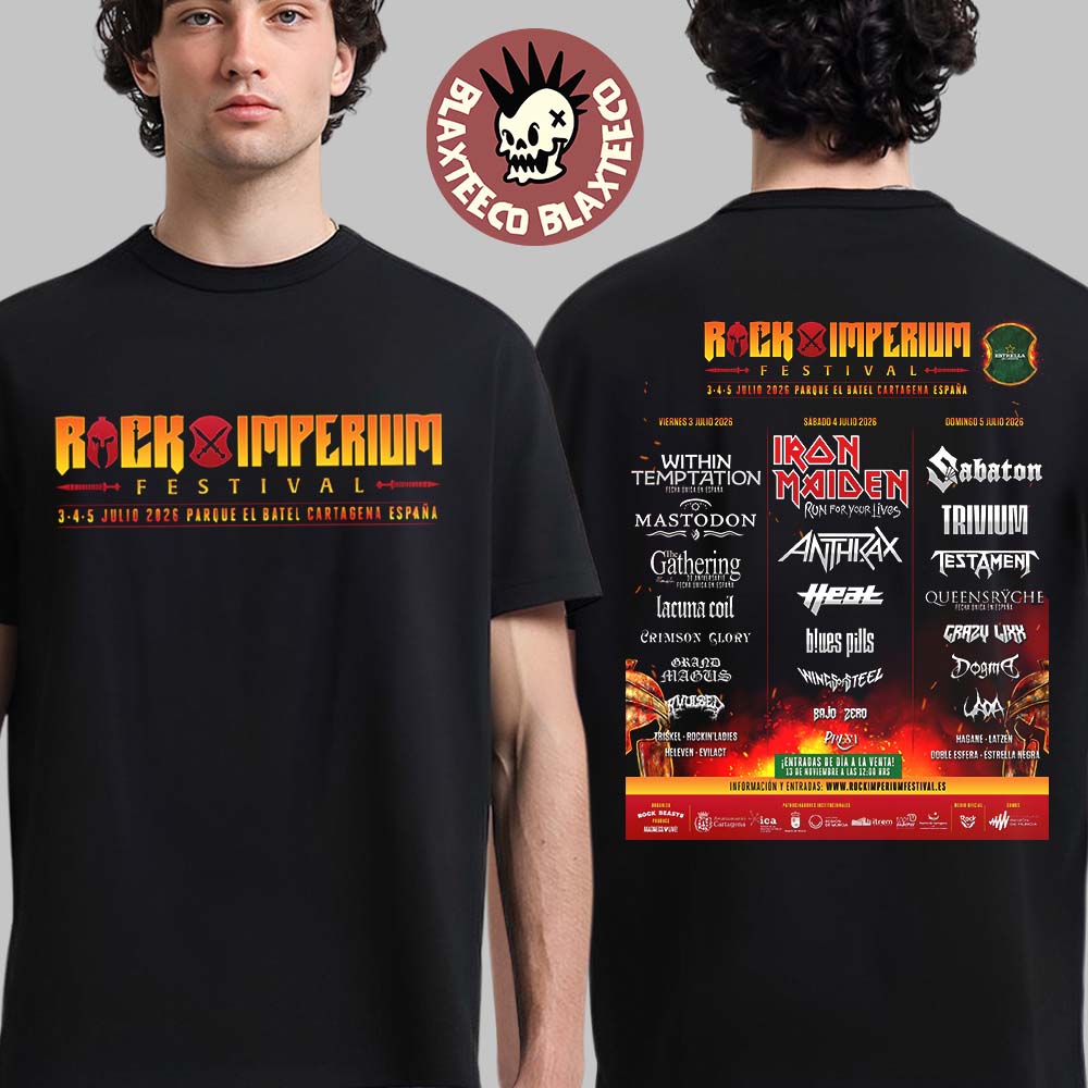 Rock Imperium Festival 2026 Lineup In Cartagena Spain At Parque El Batel From 3 To 5 July 2026 Two Sided T-Shirt