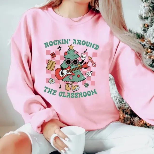 Rockin Around Classroom Teacher Shirt Teacher Shirt Winter Teacher Shirt Teacher Fall T-Shirts