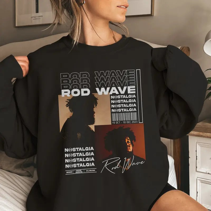 Rod Wave Shirt Nostalgia Album Nostalgia Tour 2023 Rod Wave Tour 2023 Rap Concert Shirt Fans T-Shirts