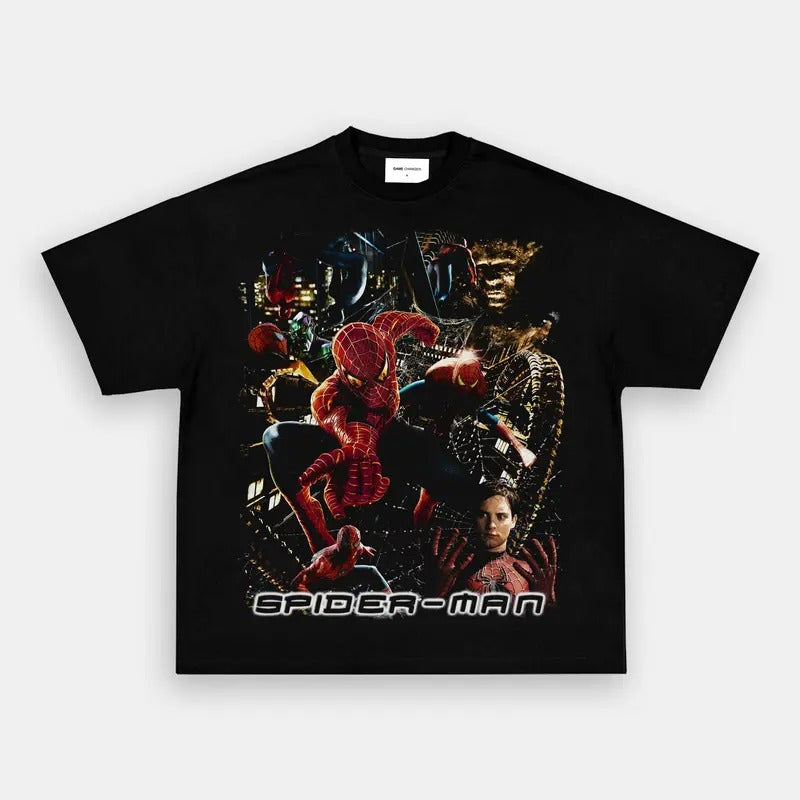 SPiDER M4N V4 Trending Movie Vintage 90s Movie Fans Him Her Urbanwear Shirt Casual Fabric T-Shirts
