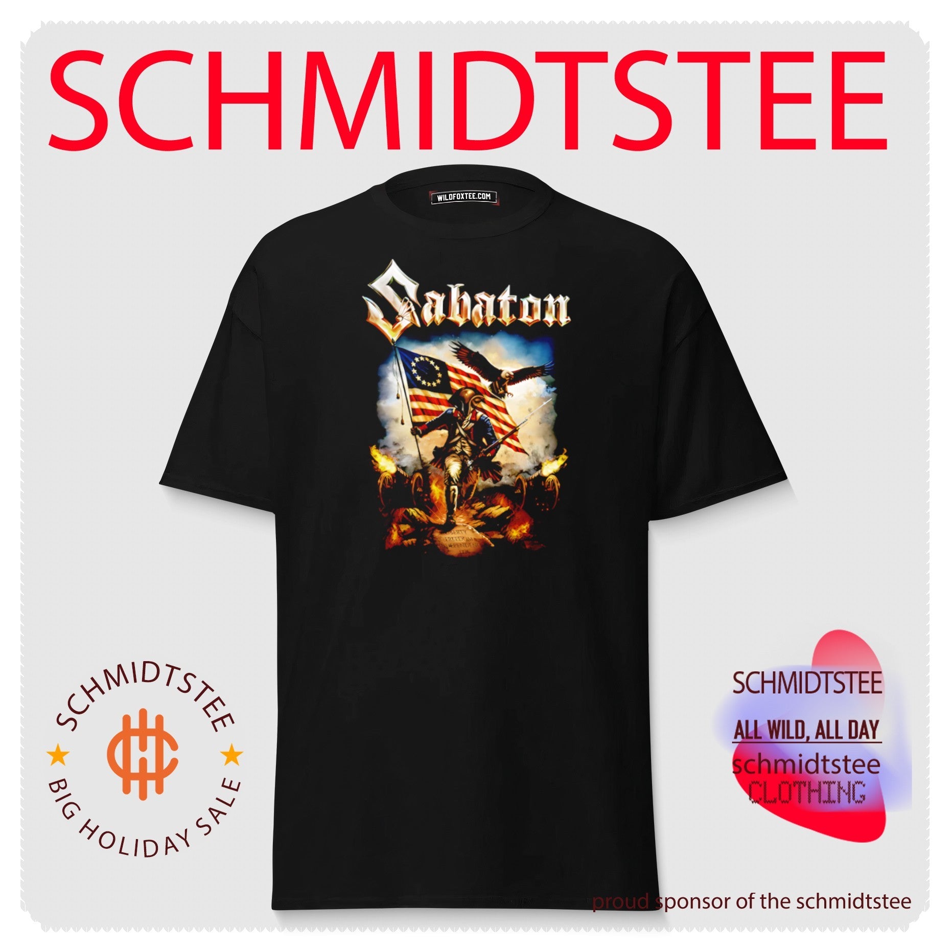 Sabaton American Revolutionary War Soldier with Eagle and Cannons shirt