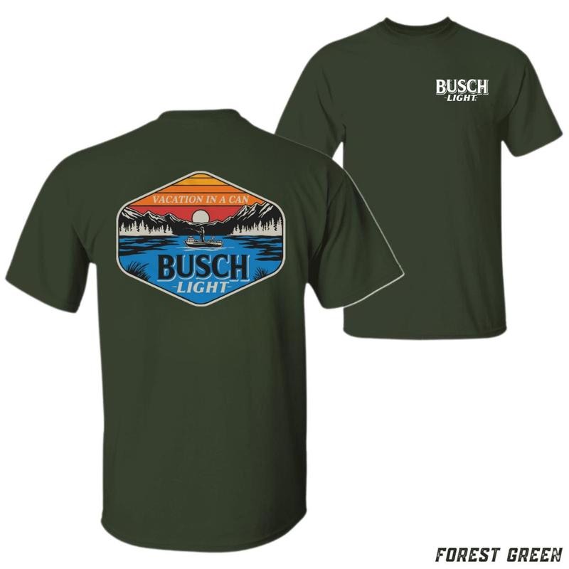 Sale Up 50% Busch Light Vacation Can Scenic Landscape Beer Lovers Outdoor Enthusiasts Tiktok Shop Store T-Shirts