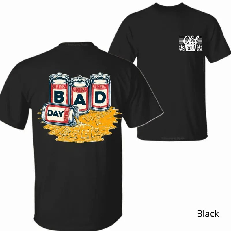 [Sale Up 60%] Old Row Beer Bad Day Be Beer Empties Short Sleeve 90s Retro Short Sleeve Vintage Shirt 80s Tropical Man Top T-Shirts