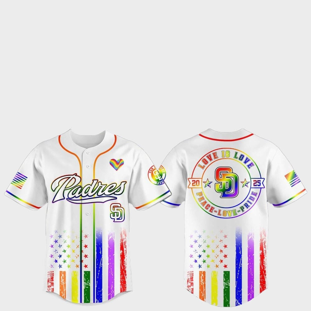 San Diego Padres Pride Month Love Is Love 2025 Jersey - Grishko.com