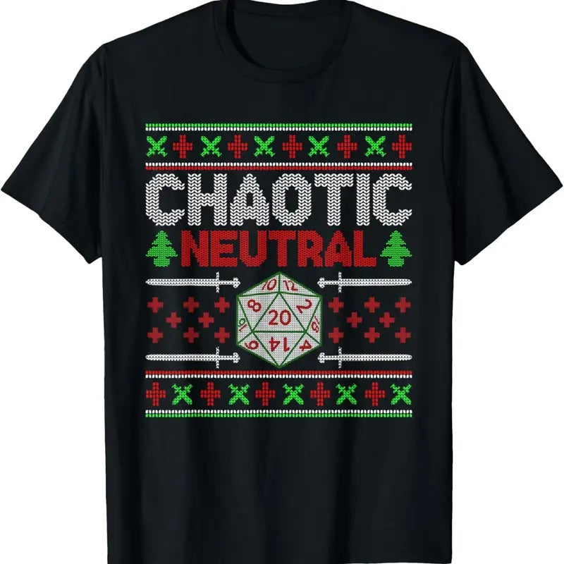 Santa Chaotic Neutral D20 Ugly Tabletop T-Shirts