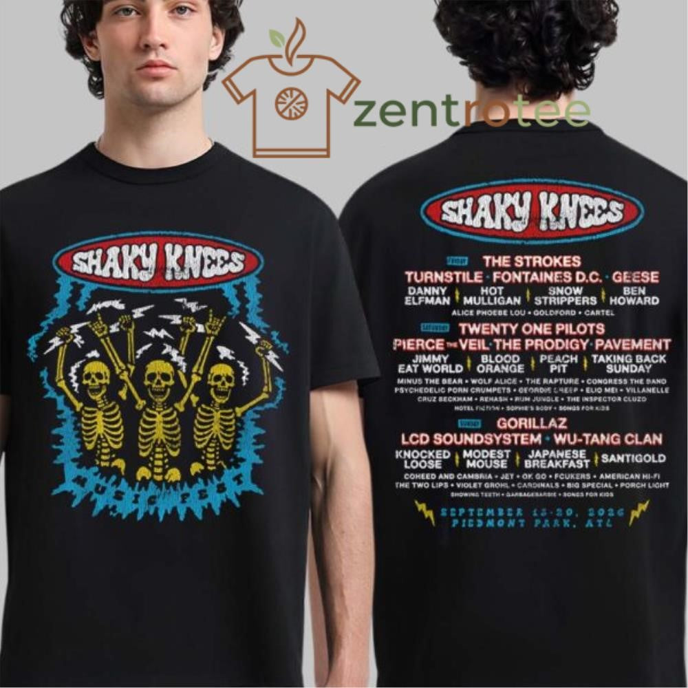 Shaky Knees Music Festival 2026 At Piedmont Park Atlanta GA On September 13 20 2026 Electric Skeleton shirt