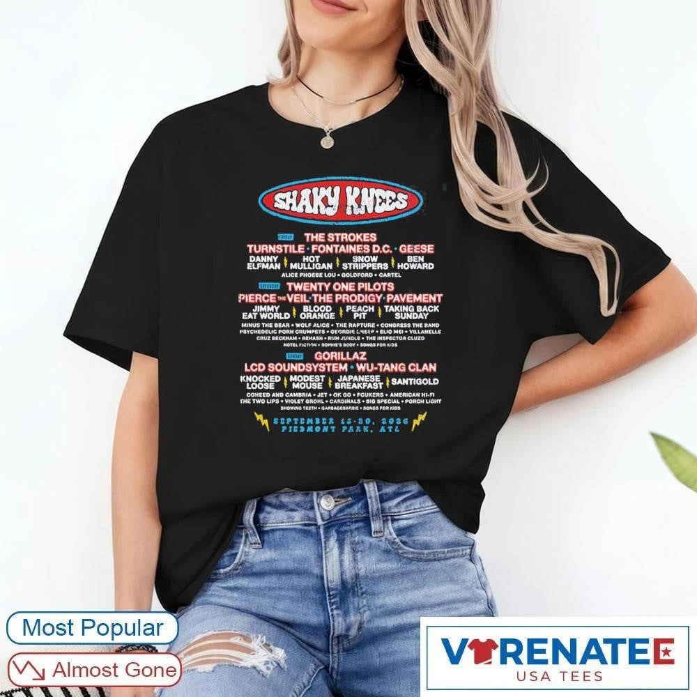 Shaky Knees Music Festival September 13-20 2026 Piedmont Park Atlanta GA shirt