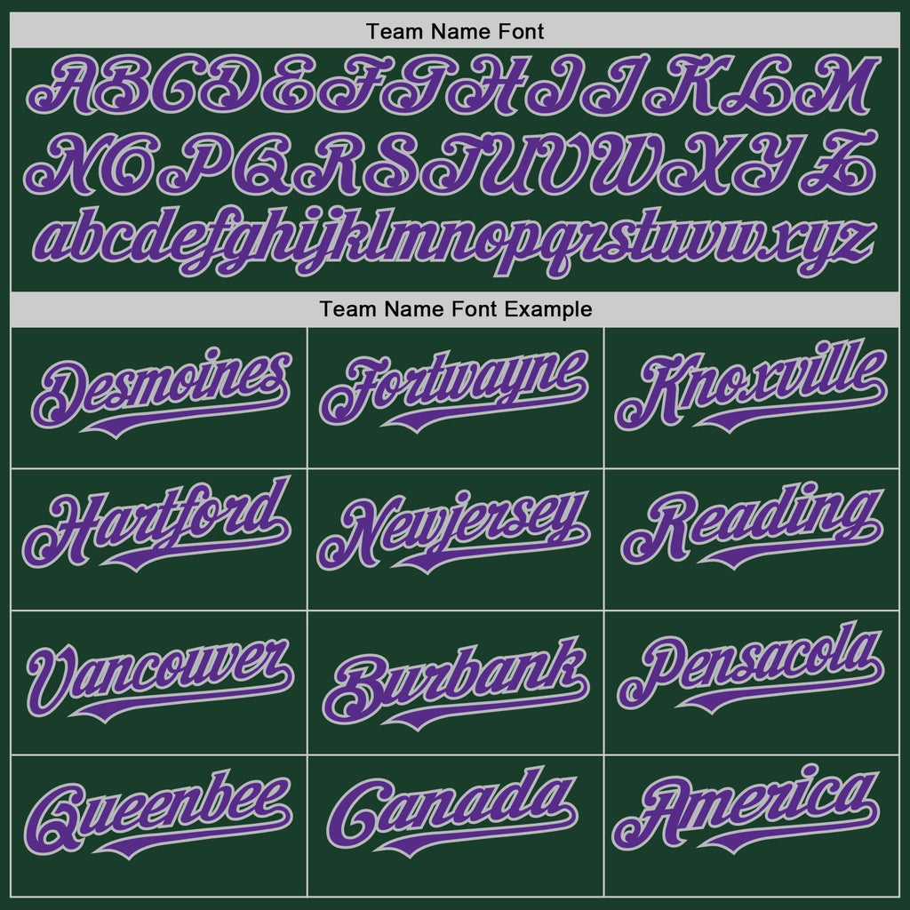 Custom Green Purple-Gray Authentic Sleeveless Baseball Jersey