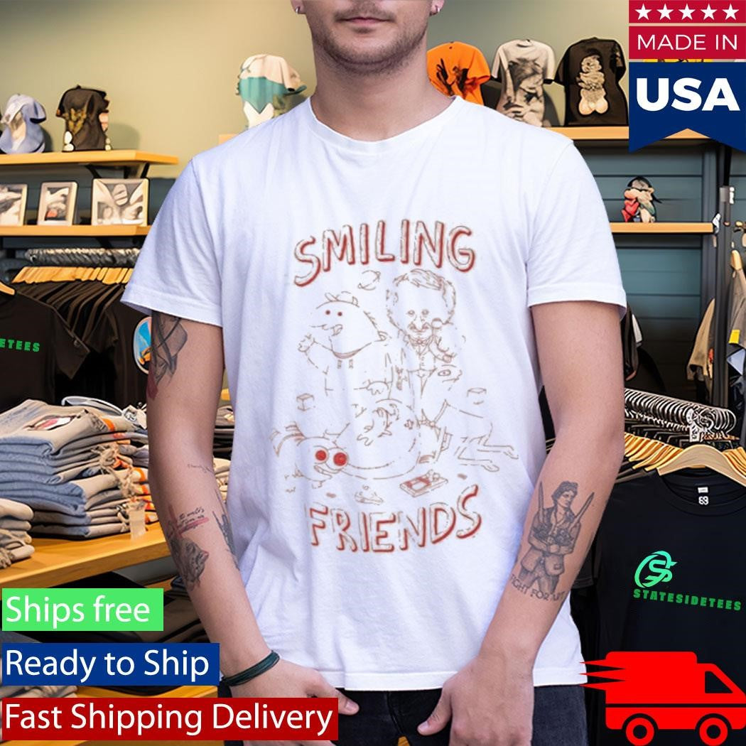 Smiling Friends Group Line Art Shirt