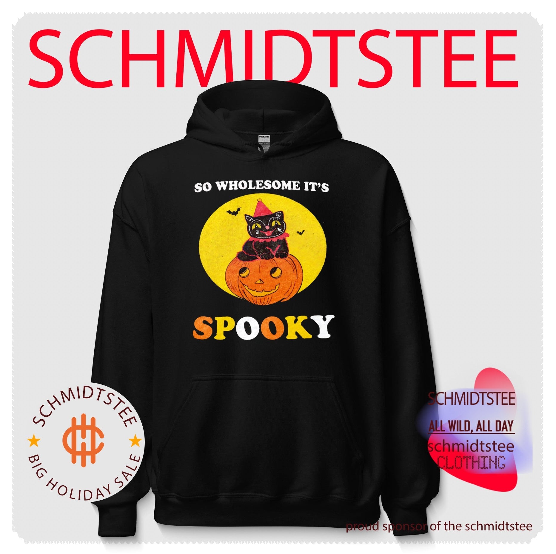 So Wholesome It’s Spooky Black Cat on Pumpkin shirt