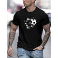 Soccer Print Creative Top Casual Short Sleeve Crew Neck Summer Outdoor Made USA T-Shirts