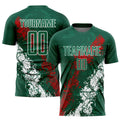 Custom Green Red-White Sublimation Mexico Soccer Uniform Jersey