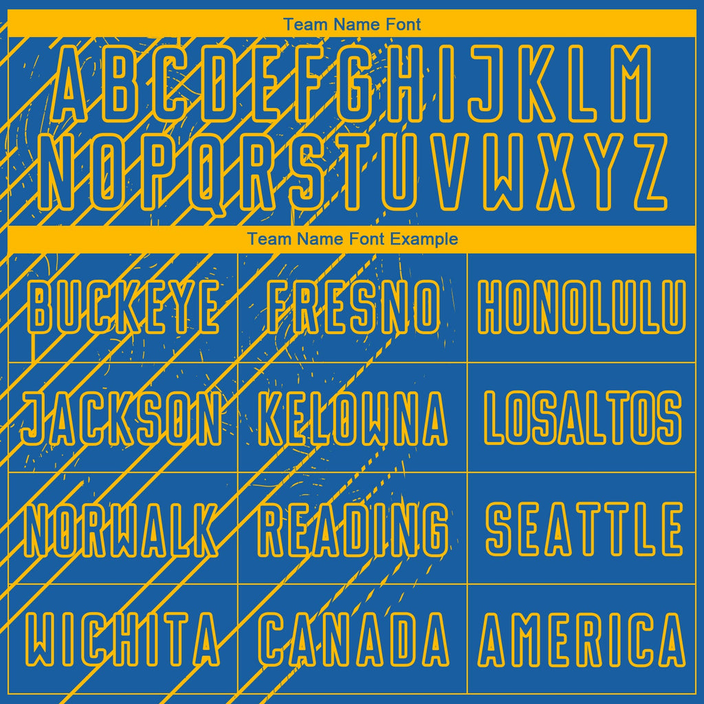 Custom Blue Gold Lines Sublimation Soccer Uniform Jersey