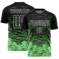 Custom Black Pea Green-White Line Sublimation Soccer Uniform Jersey