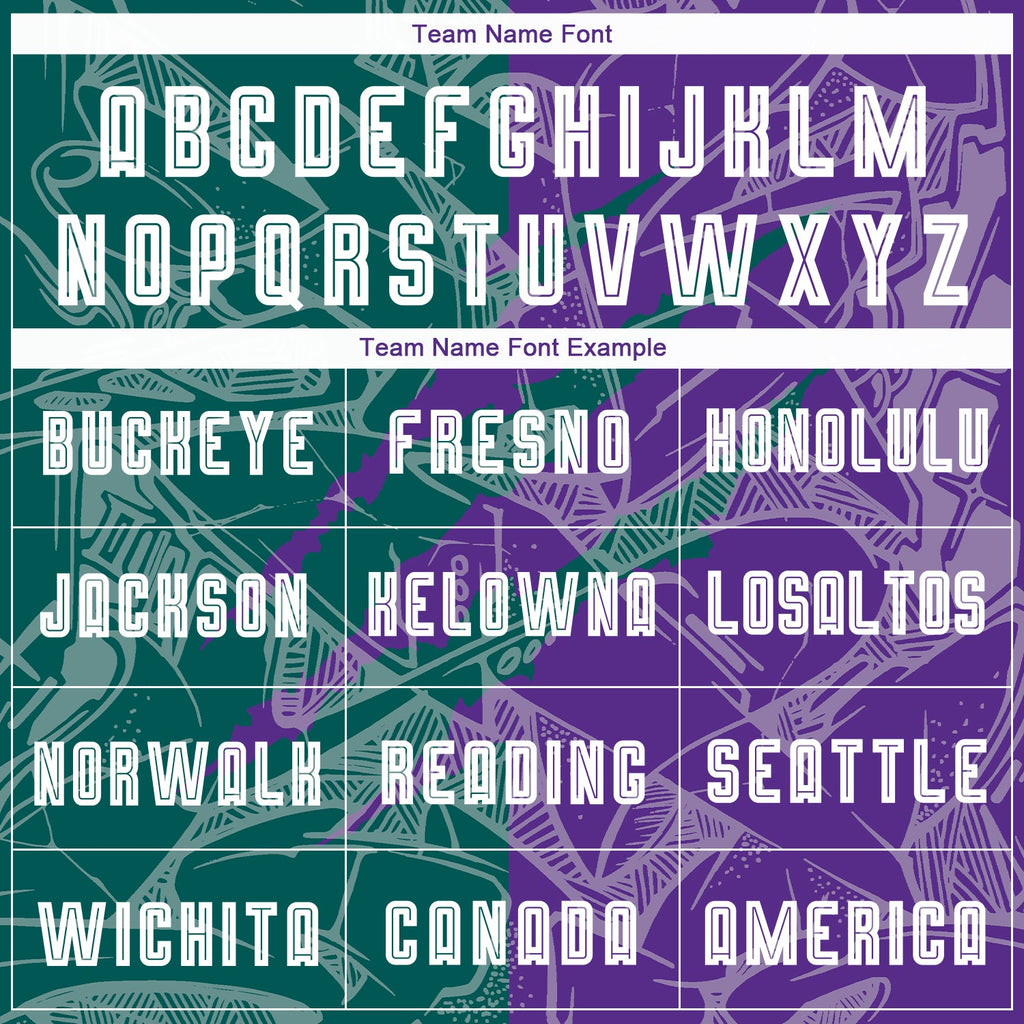 Custom Graffiti Pattern Midnight Green-Purple Scratch Sublimation Soccer Uniform Jersey