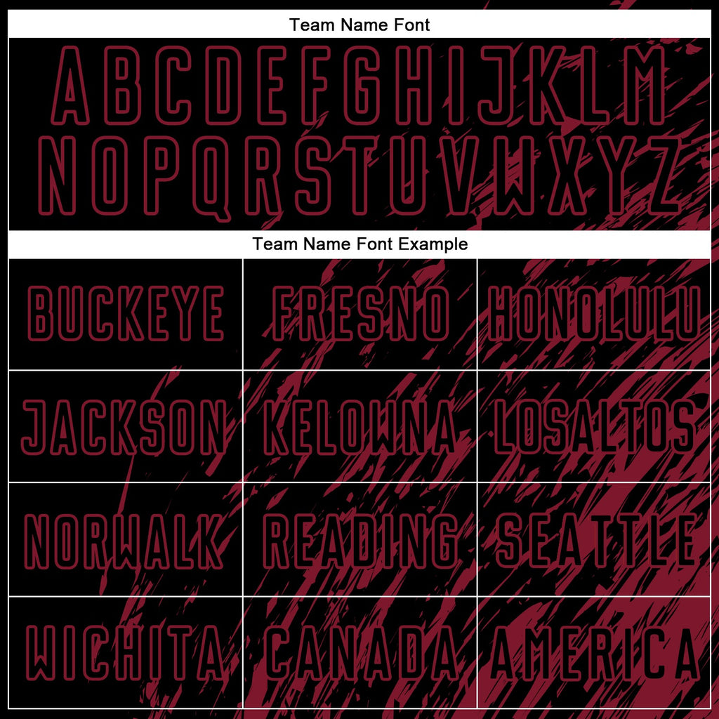 Custom Black Crimson Splash Sublimation Soccer Uniform Jersey