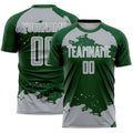 Custom Green Gray-White Abstract Fragment Art Sublimation Soccer Uniform Jersey