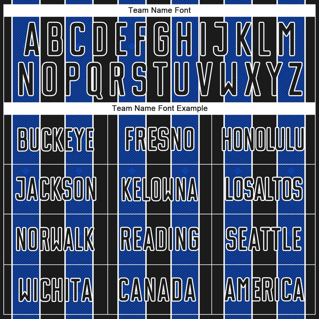 Custom Black Thunder Blue-White Pinstripe Line Sports Sublimation Soccer Uniform Jersey