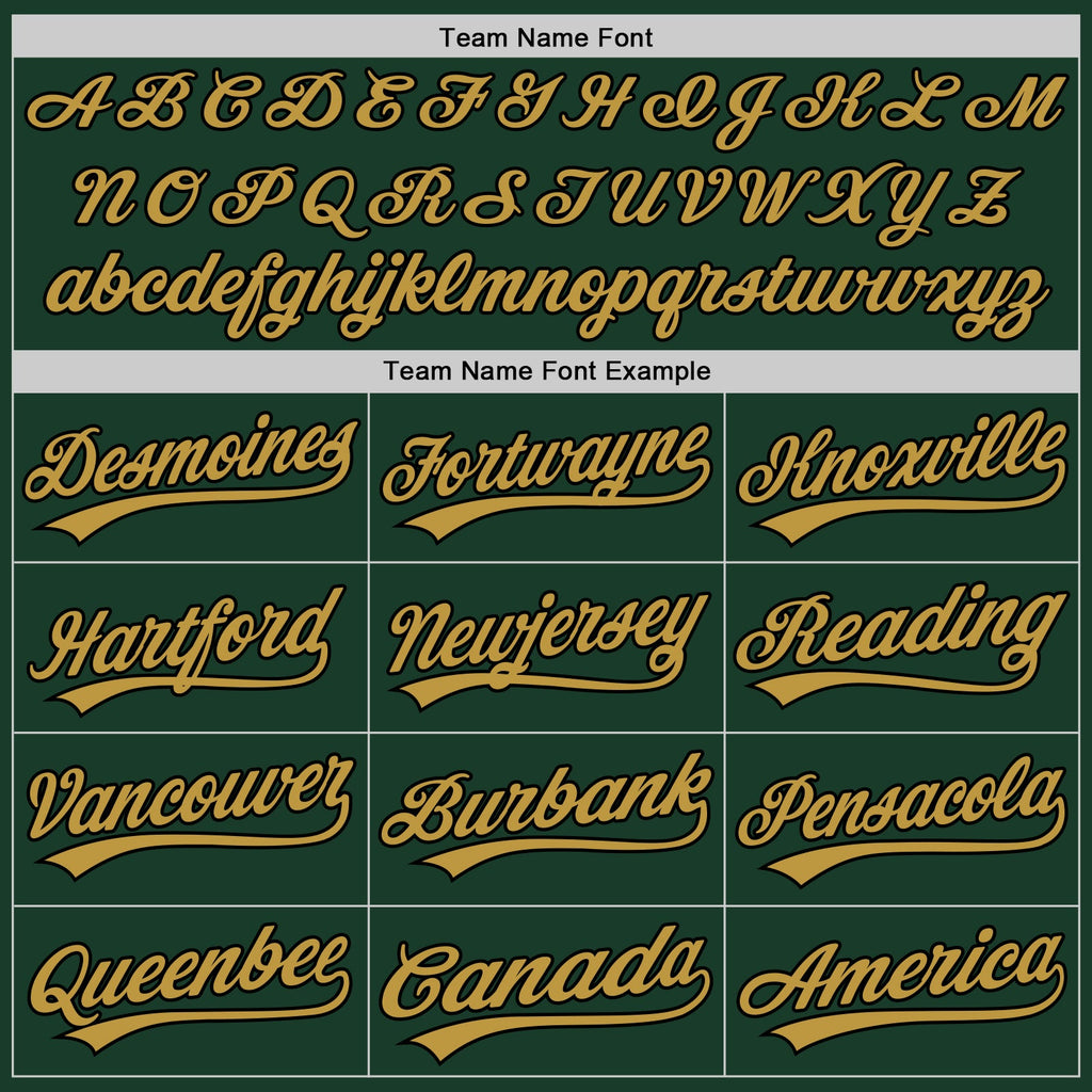 Custom Green Old Gold-Black Two-Button Unisex Softball Jersey