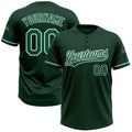 Custom Green Kelly Green-White Two-Button Unisex Softball Jersey