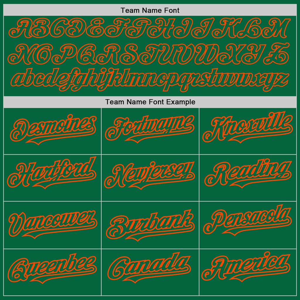 Custom Kelly Green Orange Pinstripe Orange Two-Button Unisex Softball Jersey