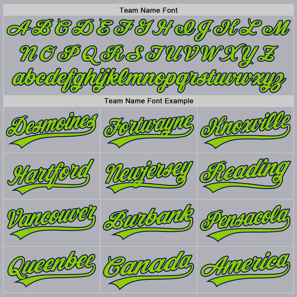 Custom Gray Neon Green-Navy Two-Button Unisex Softball Jersey
