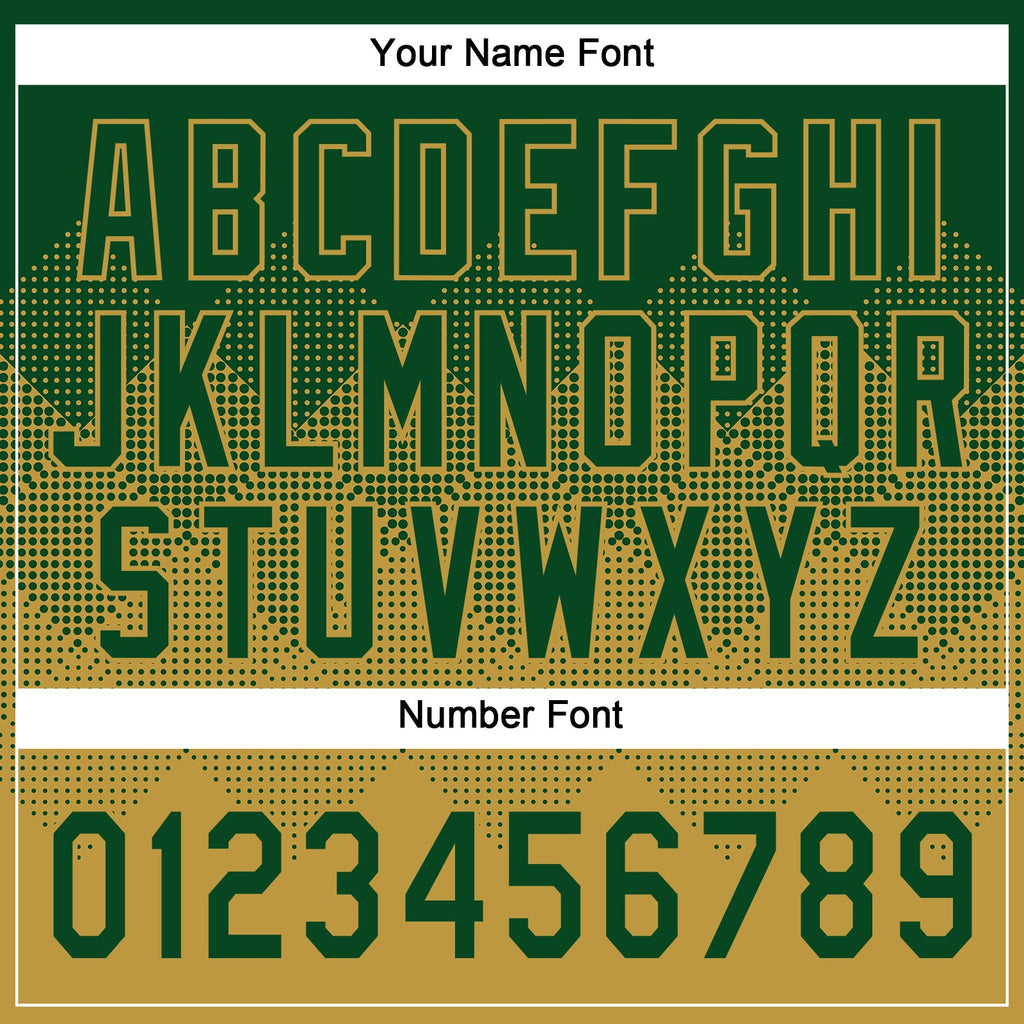 Custom Green Old Gold 3D Gradient Square Shape Two-Button Unisex Softball Jersey