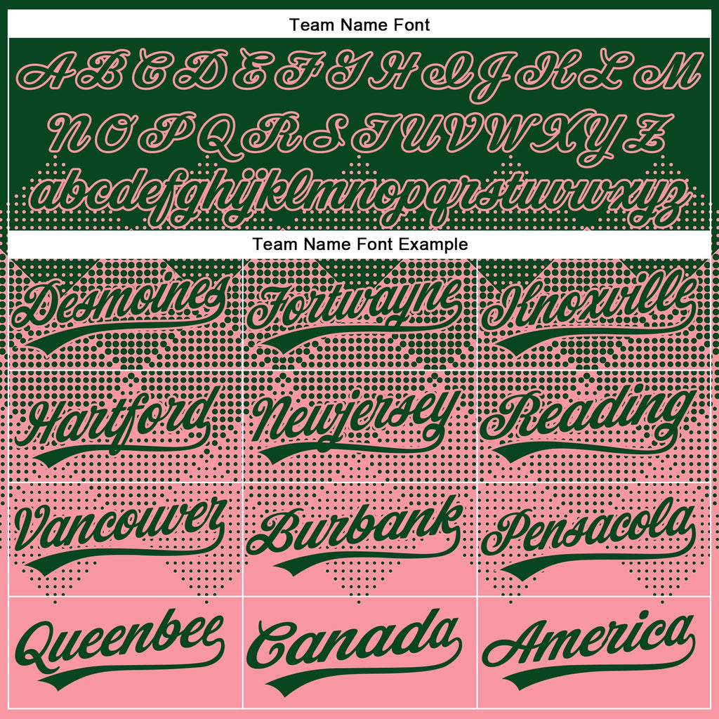 Custom Green Medium Pink 3D Gradient Square Shape Two-Button Unisex Softball Jersey