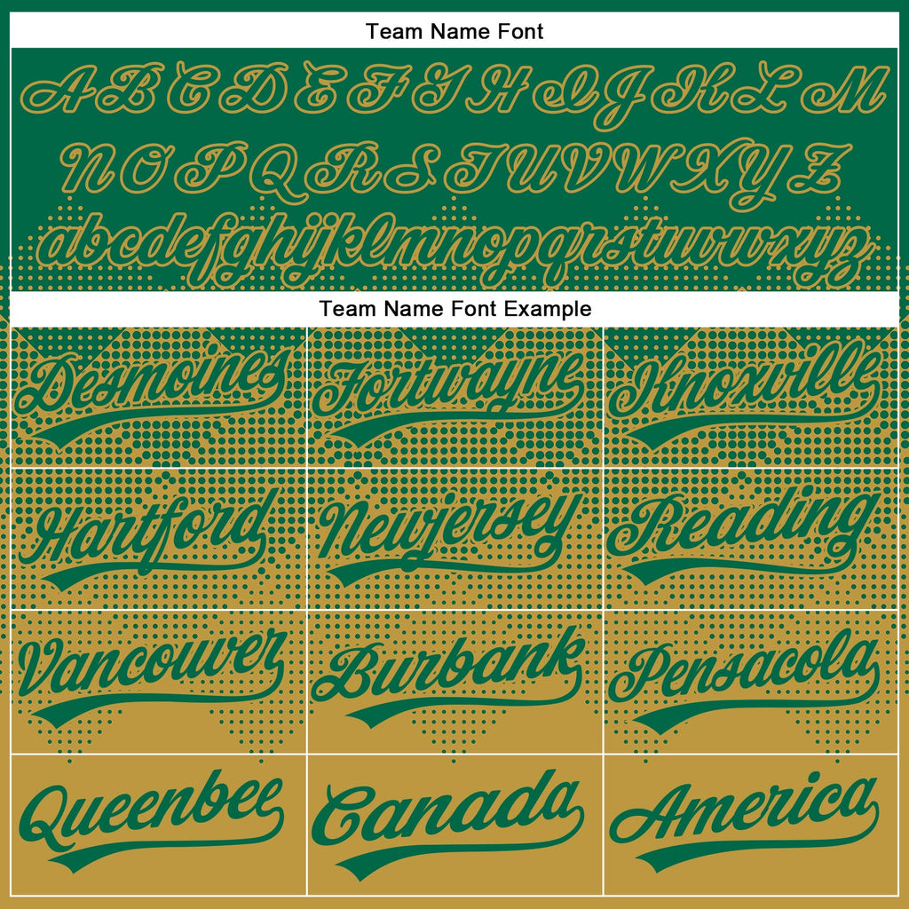 Custom Kelly Green Old Gold 3D Gradient Square Shape Two-Button Unisex Softball Jersey