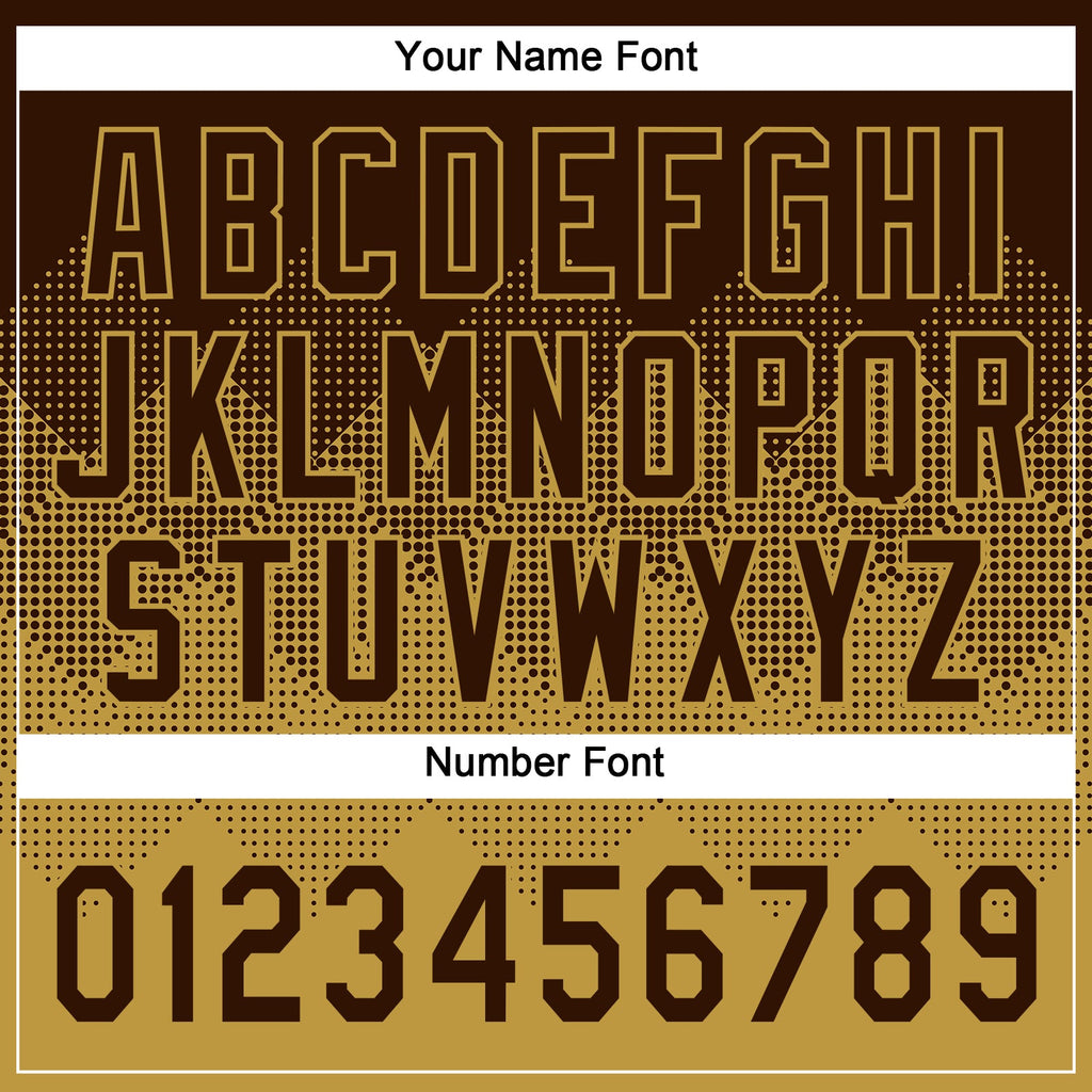 Custom Brown Old Gold 3D Gradient Square Shape Two-Button Unisex Softball Jersey