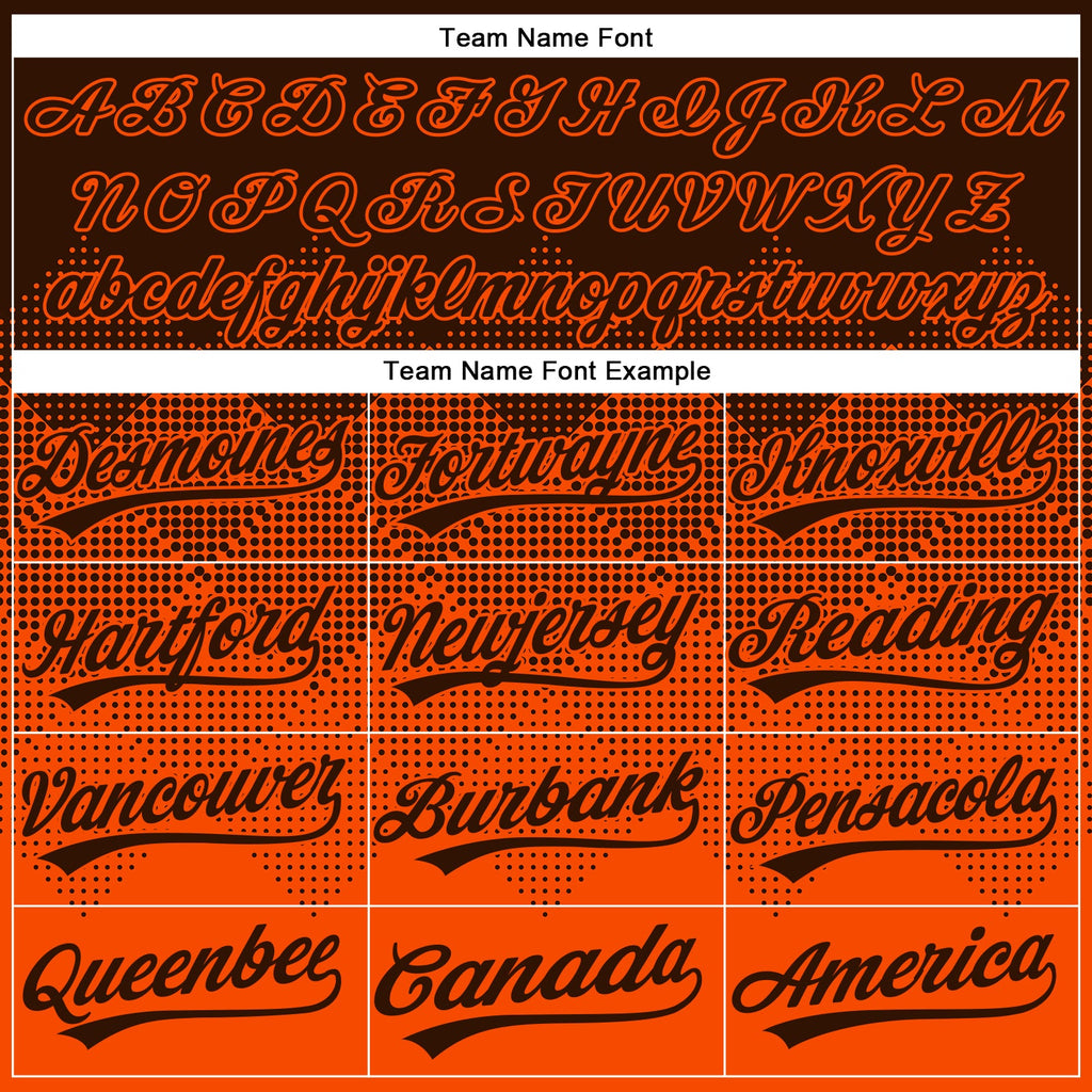 Custom Brown Orange 3D Gradient Square Shape Two-Button Unisex Softball Jersey