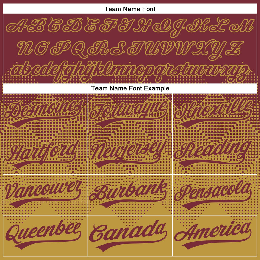 Custom Burgundy Old Gold 3D Gradient Square Shape Two-Button Unisex Softball Jersey