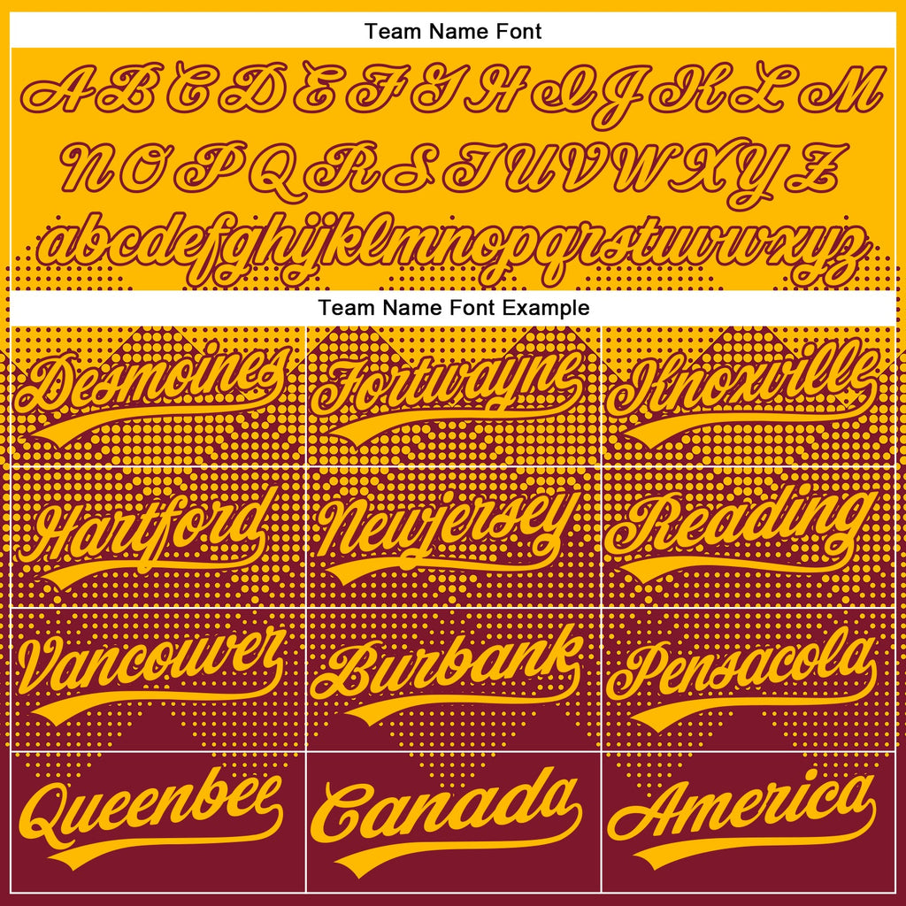 Custom Gold Crimson 3D Gradient Square Shape Two-Button Unisex Softball Jersey