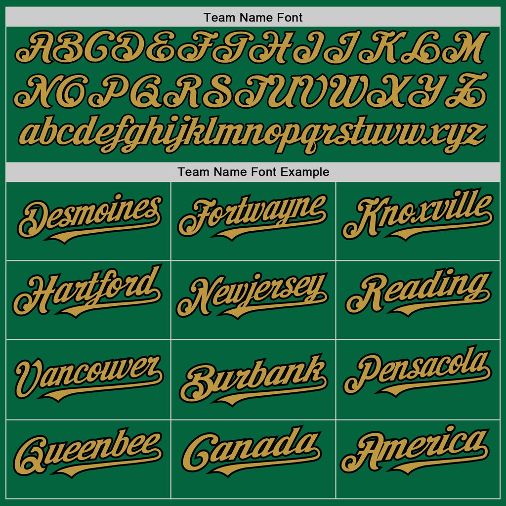 Custom Kelly Green Black-Old Gold Pinstripe Authentic Split Fashion Baseball Jersey