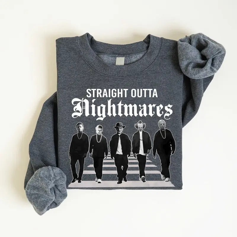 Straight Outta Nightmares Horror Movie Characters Horror Movie Killers Friends Horror Characters Halloween Scary T-Shirts