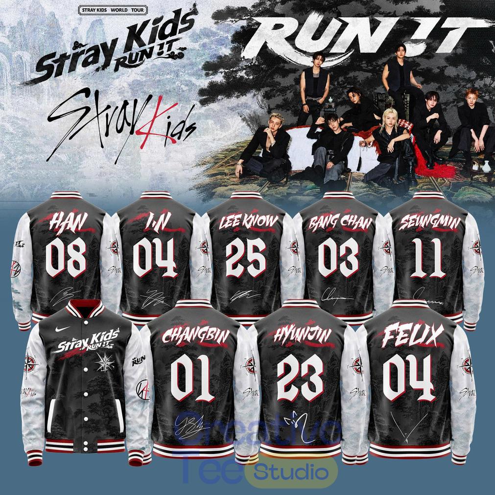Stray Kids – Run It World Tour 2026 Baseball Jacket