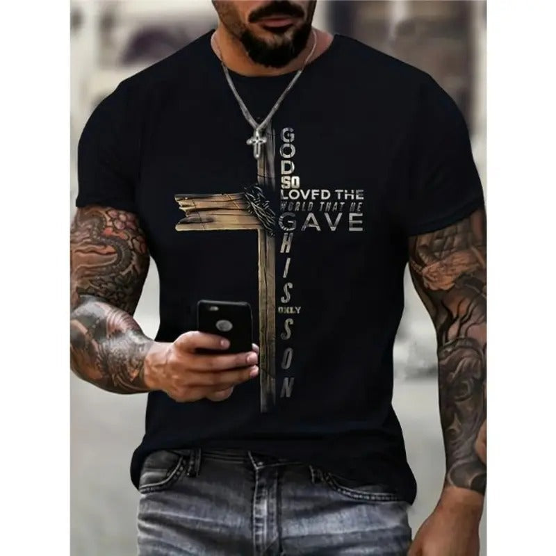 God & Cross Soft Crew Neck Comfy Novel Summer Vacation Essential Daily Resorts Made USA T-Shirts