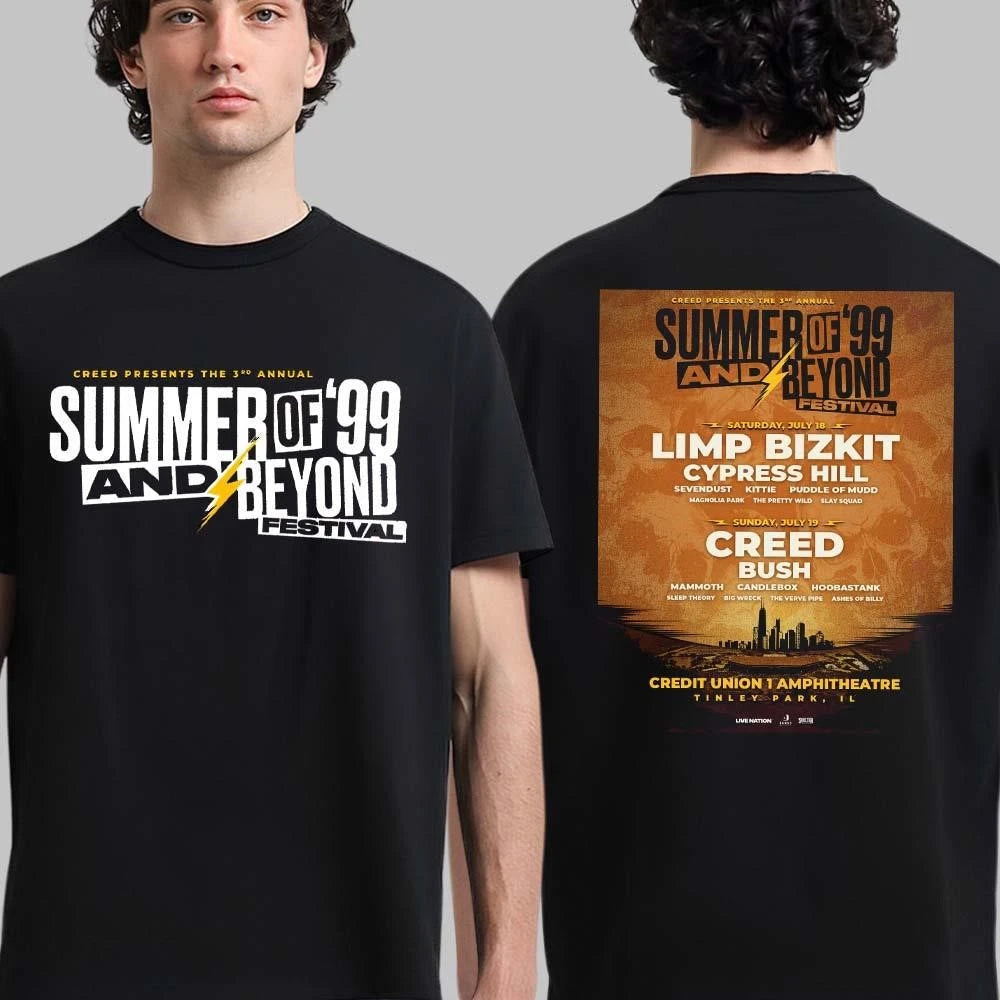 Summer Of ’99 And Beyond Festival 2026 Full Lineup In Tinley Park Illinois At Credit Union 1 Amphitheatre Creed Presents The 3rd Annual tee