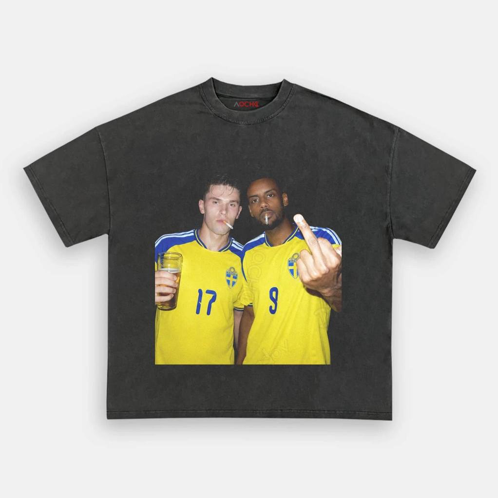 Sweden National Team Isak and Gykeres Middle Finger Tee
