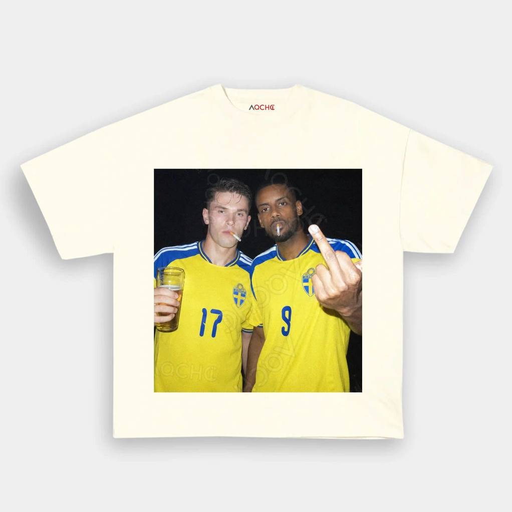 Sweden National Team Isak and Gykeres Middle Finger Tee