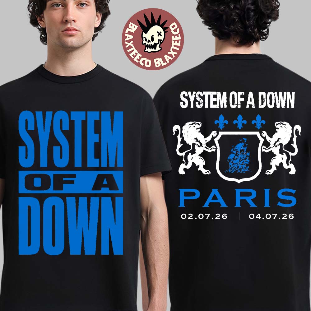 System Of A Down Paris France 2026 Specific Venue Tee At Stade De France On July 2 And 4 2026 Two Sided T-Shirt