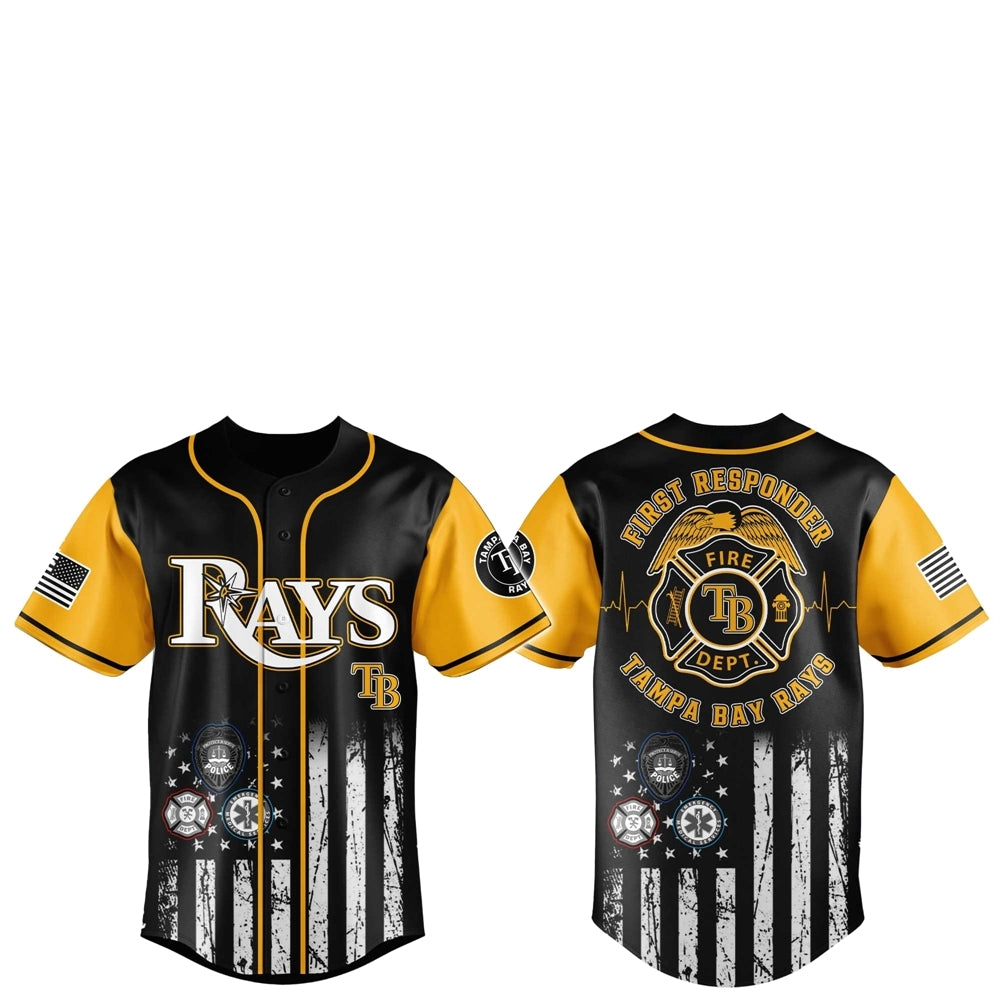 Tampa Bay Rays First Responders 2025 Baseball Jersey Jogger Hat - Grishko.com
