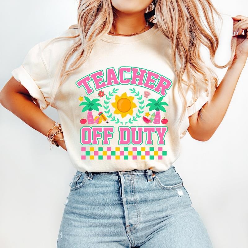 Teacher End School Year Last Day School Teacher Summer Summer Vacation School'S Out Palm Tree T-Shirts