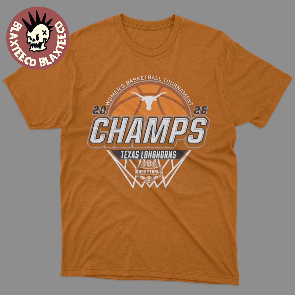 Texas Longhorns Women’s Basketball 2026 SEC Tournament Champions Locker Room Orange T-Shirt